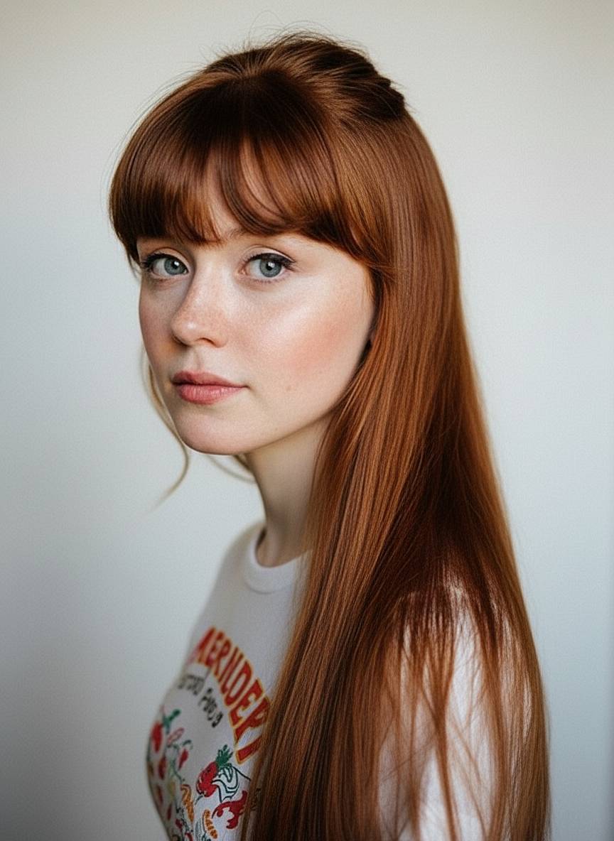Cabello largo y liso
